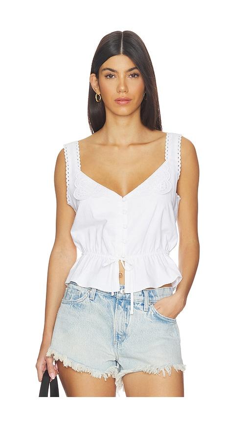 joe's jeans the margot top in white. - size l (also in xs, xl)