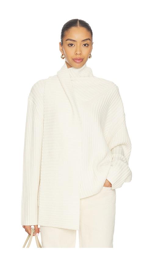 joe's jeans the noa scarf sweater in cream. - size s (also in xs)