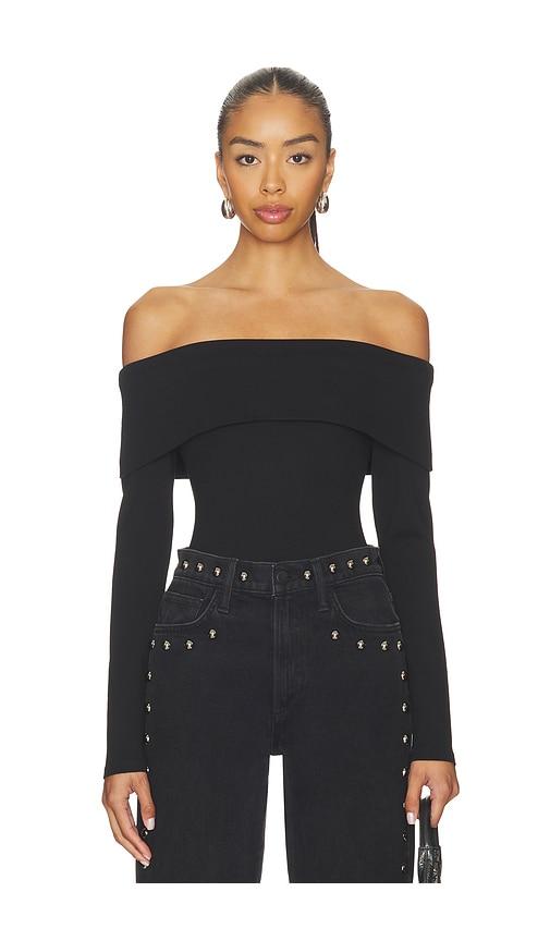 joe's jeans the olive off the shoulder top in black. - size l (also in s, xs, m, xl)