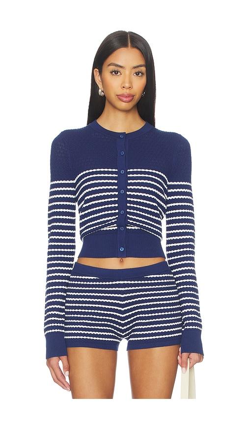 joe's jeans the pointelle dani cardigan in blue. - size l (also in s, xs, m, xl)