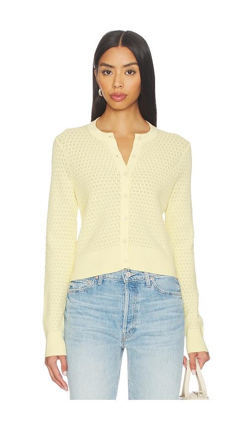 joe's jeans the pointelle dani cardigan in yellow. - size l (also in xs, m, xl)