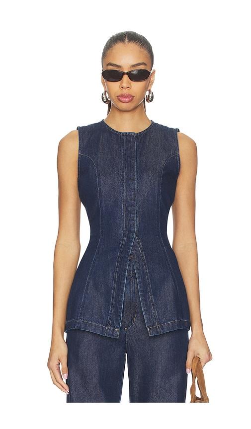 joe's jeans the seamed tunic top in blue. - size m (also in s, xs)