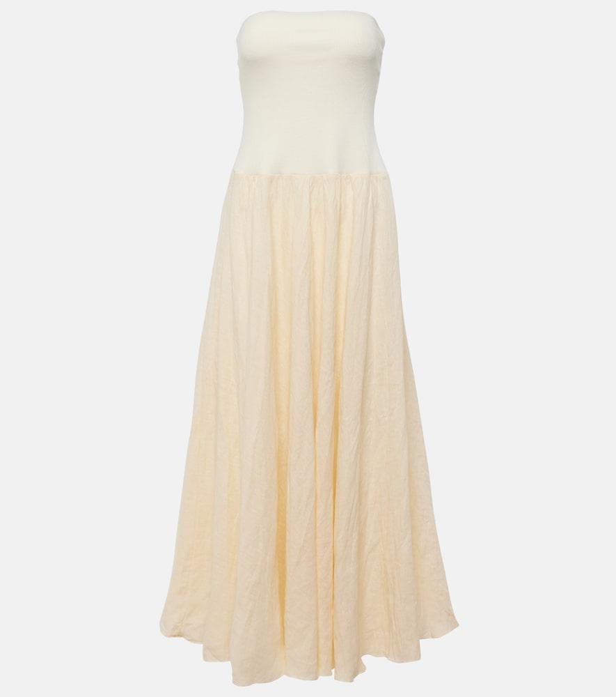 johanna ortiz linen-blend maxi dress
