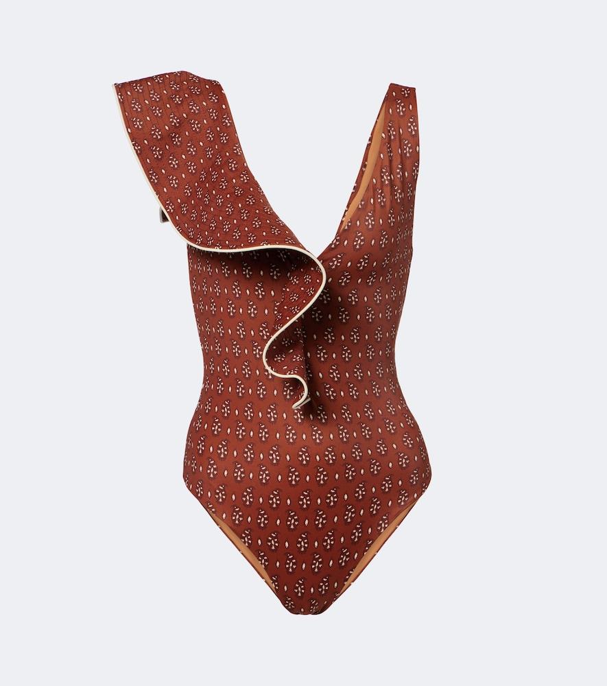 johanna ortiz ruffled printed swimsuit