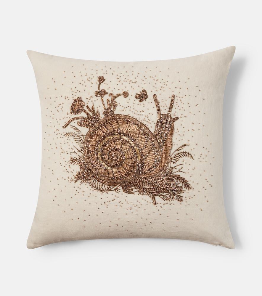 jonathan adler botanist beaded linen cushion