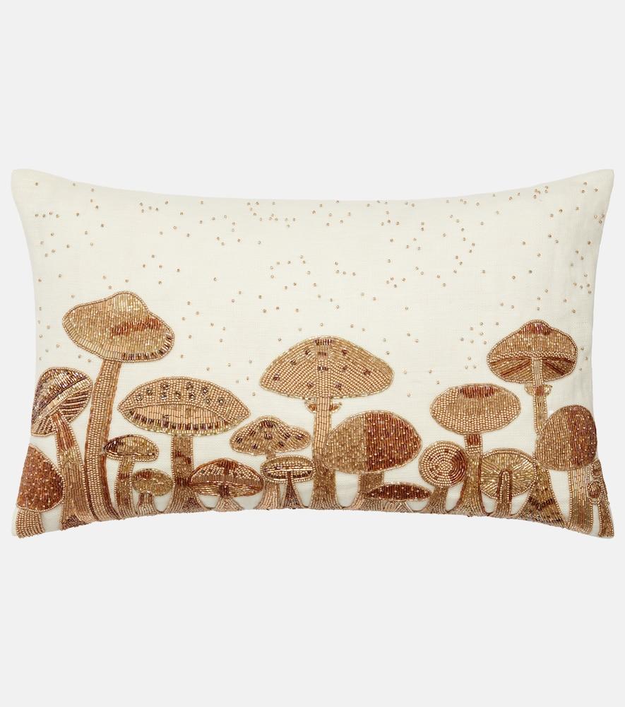 jonathan adler botanist mushroom field linen cushion