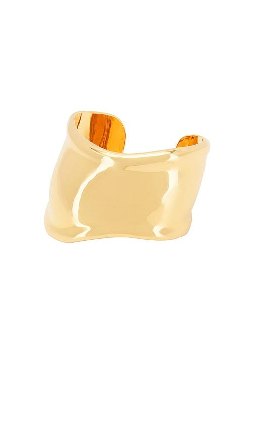 jordan road marlowe cuff bracelet in metallic gold.