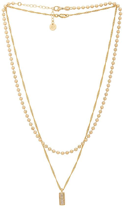 jordan road rendezvous necklace stack in metallic gold.