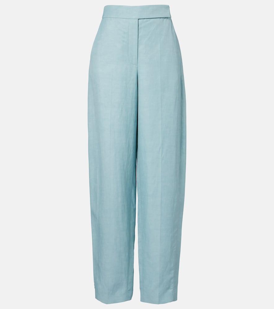 joseph aix chambray wide-leg pants