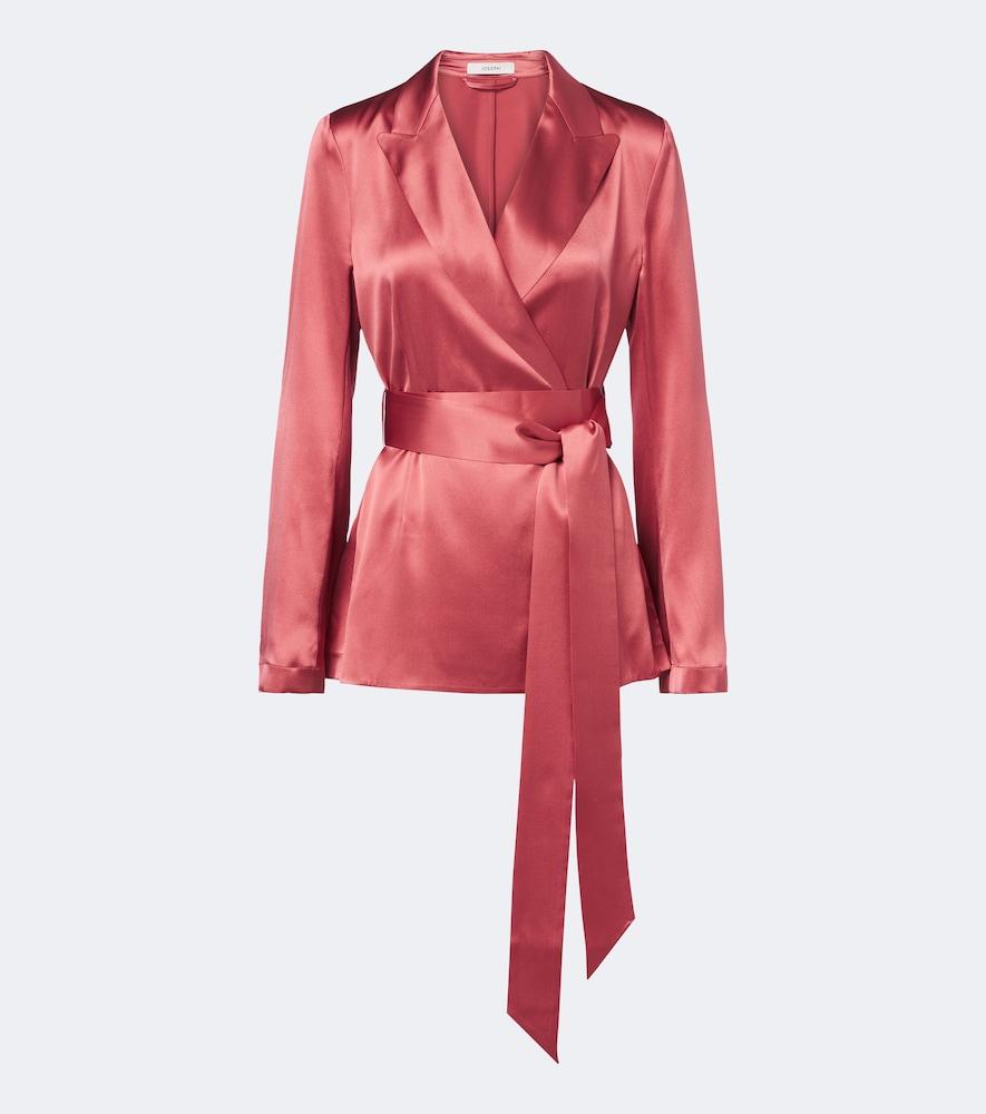joseph archer belted silk satin jacket