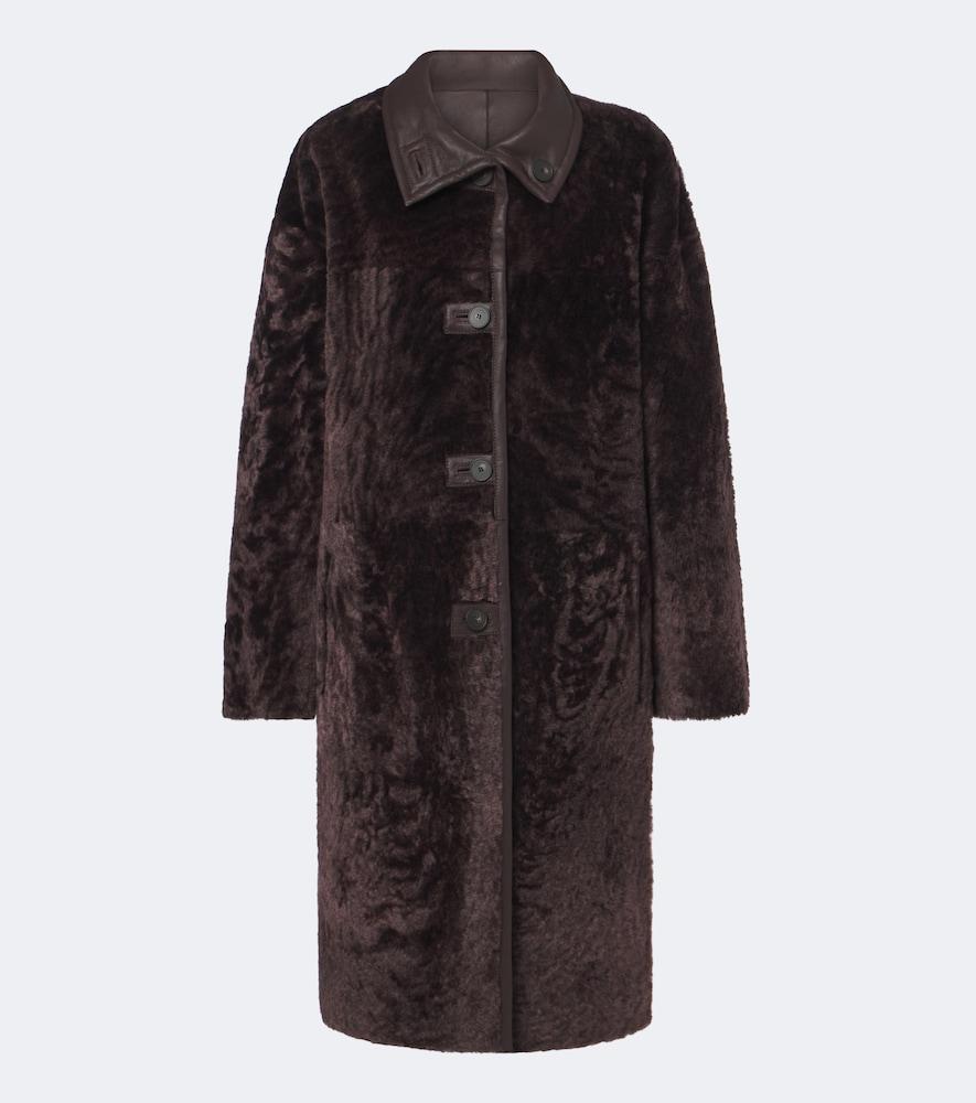 joseph ari reversible leather and shearling coat