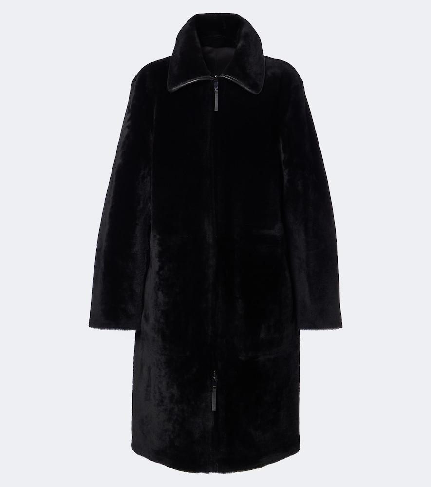joseph caspian reversible leather and shearling coat