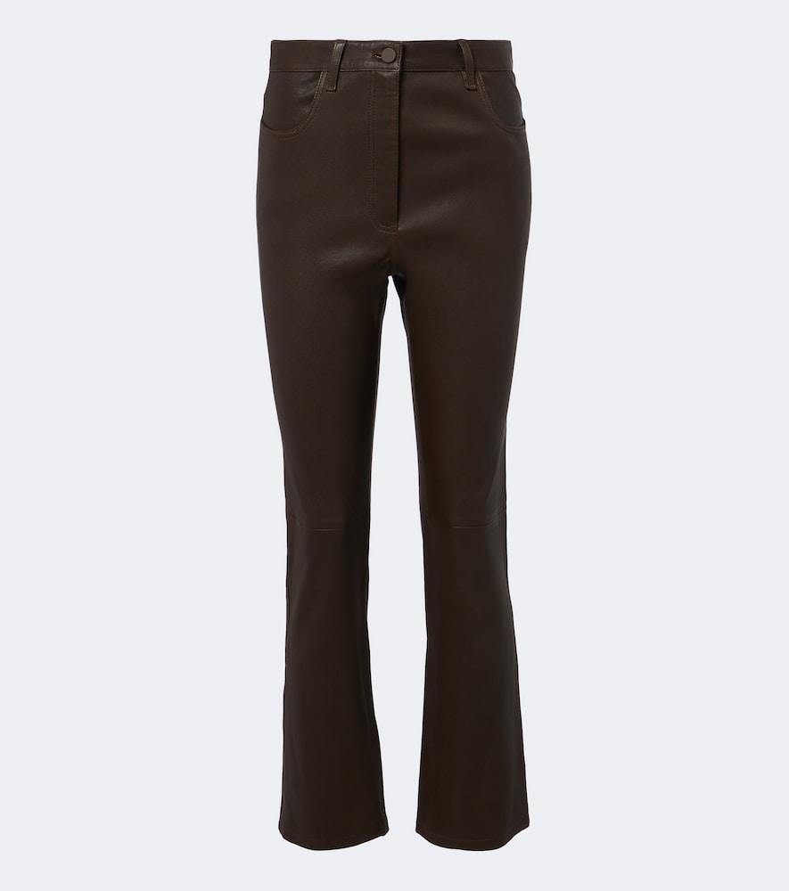 joseph duke cropped leather straight pants