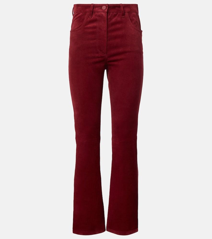 joseph high-rise suede slim pants