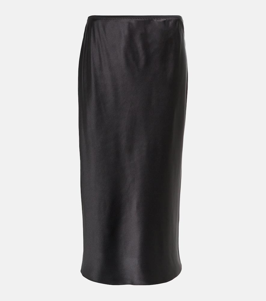 joseph isaak silk satin midi-skirt