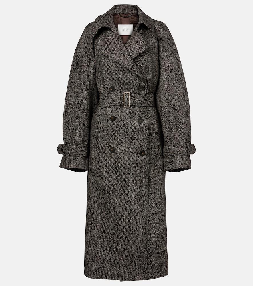 joseph laurin double-breasted virgin wool coat