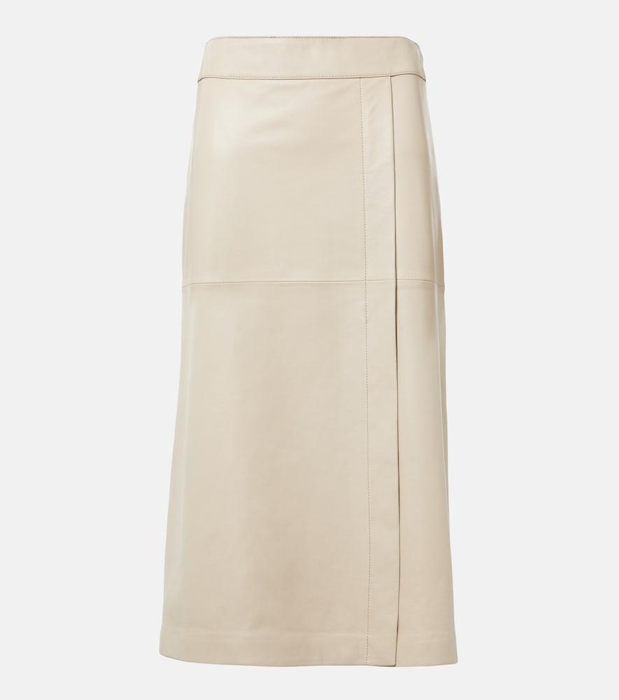 joseph leather midi skirt