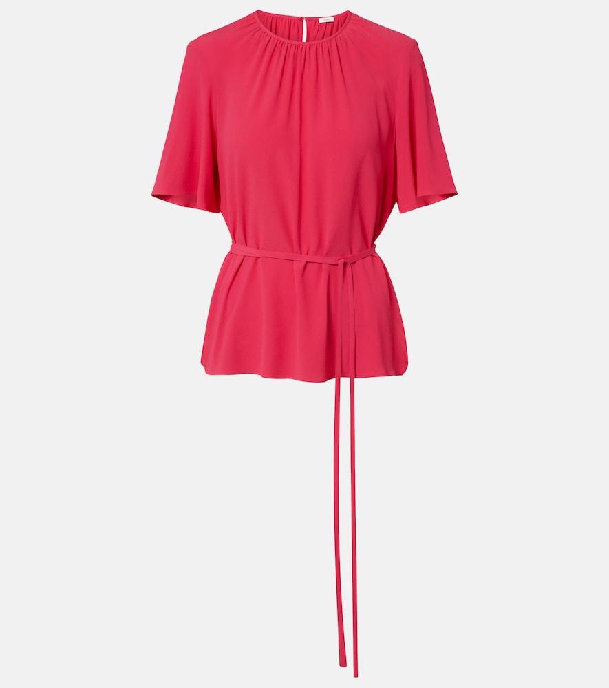 joseph libby belted crêpe blouse
