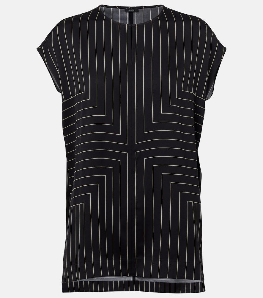 joseph louison striped silk-blend top