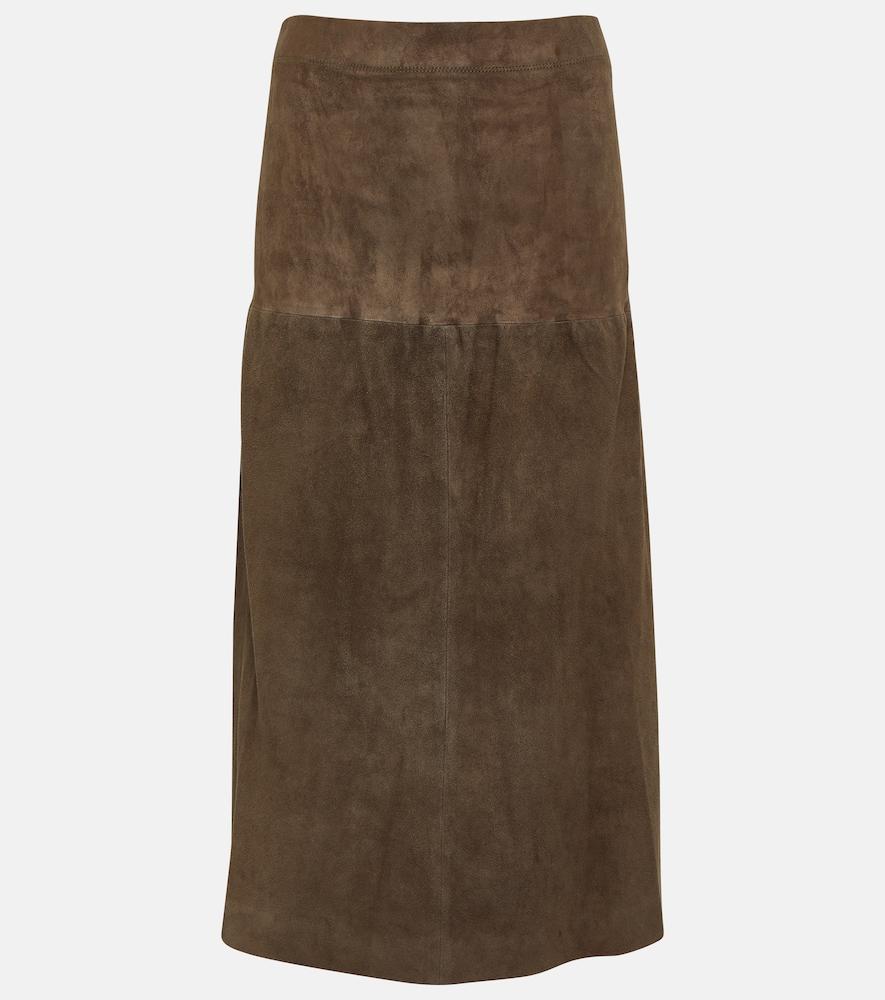 joseph sacha suede midi skirt