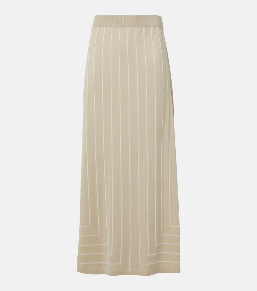 joseph striped cotton and silk maxi skirt