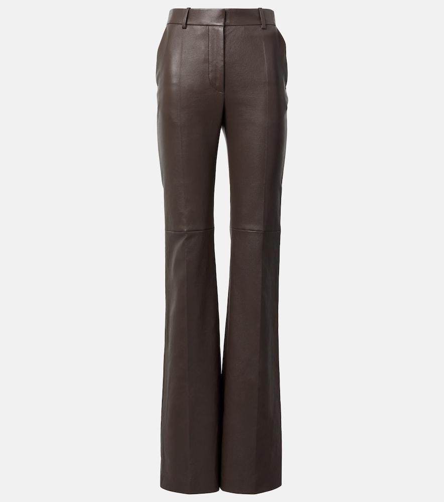 joseph tafira mid-rise leather flared pants