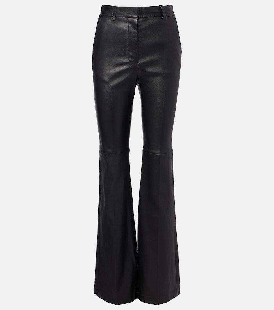 joseph tafira mid-rise leather flared pants