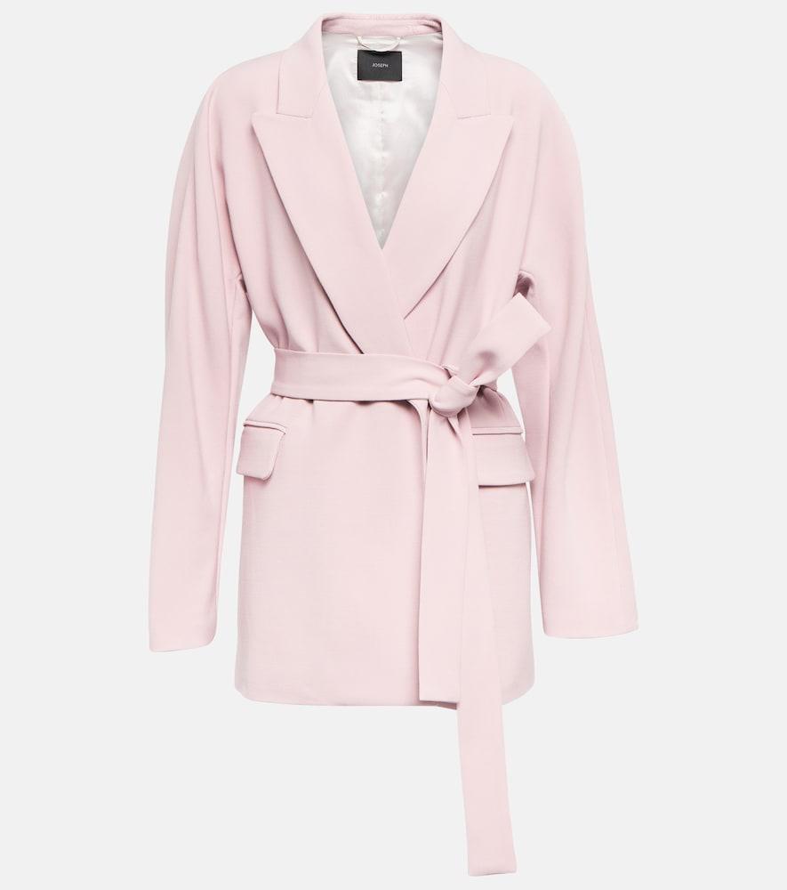joseph wells belted wool-blend blazer