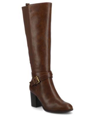 journee collection womens avalonn regular wide calf extra wide calf buckle knee high dress boots
