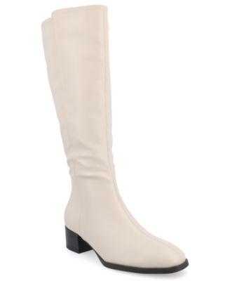 journee collection womens devri block heel knee high boots regular wide calf extra wide calf
