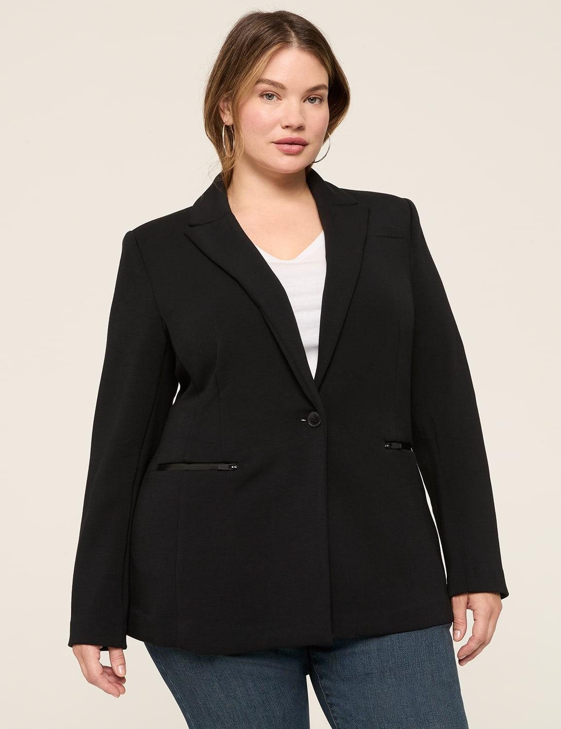 journey knit blazer with zipper pocket