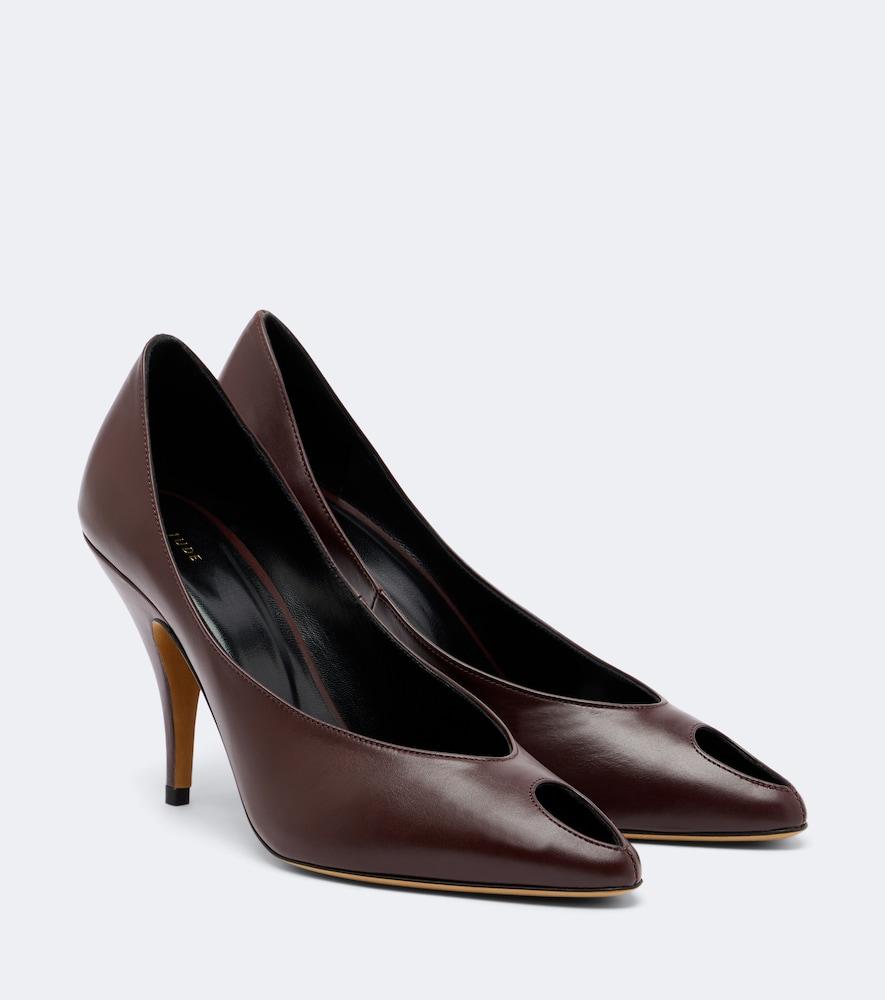 jude icon leather peep-toe pumps