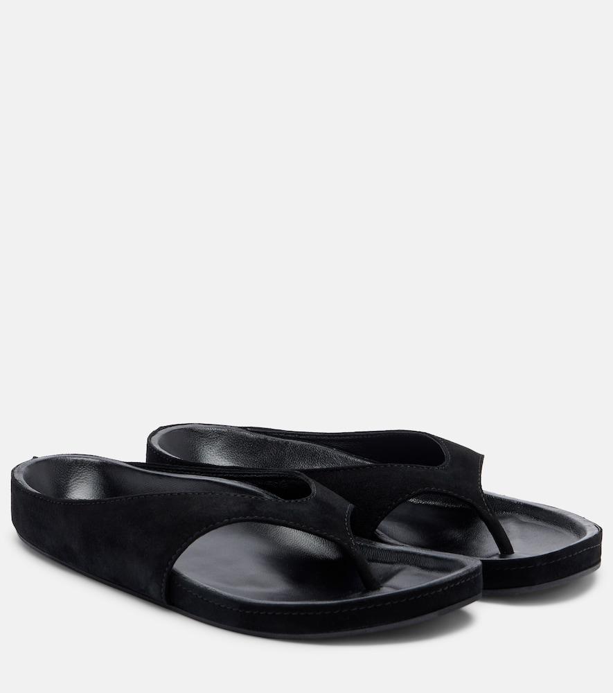 jude yaga suede and leather sandals