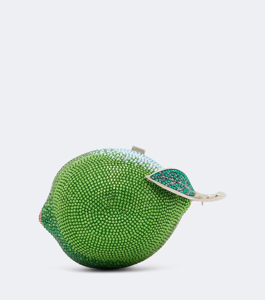 judith leiber couture citron lime embellished clutch