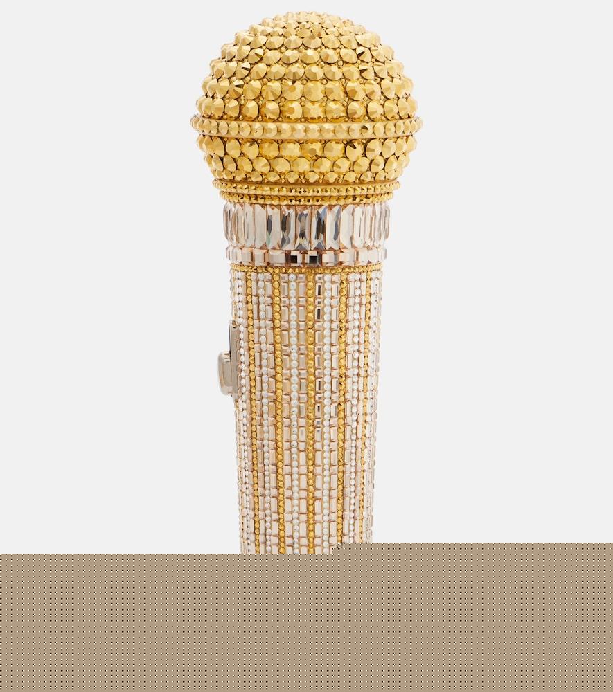 judith leiber couture microphone small crystal-embellished clutch