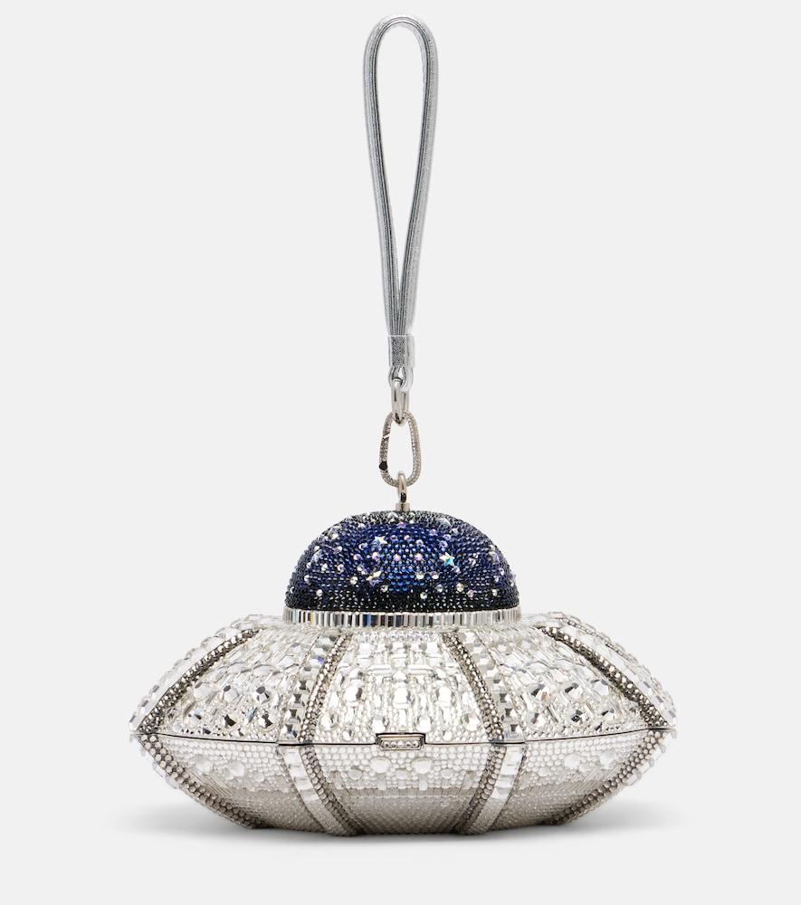 judith leiber couture ufo crystal-embellished clutch