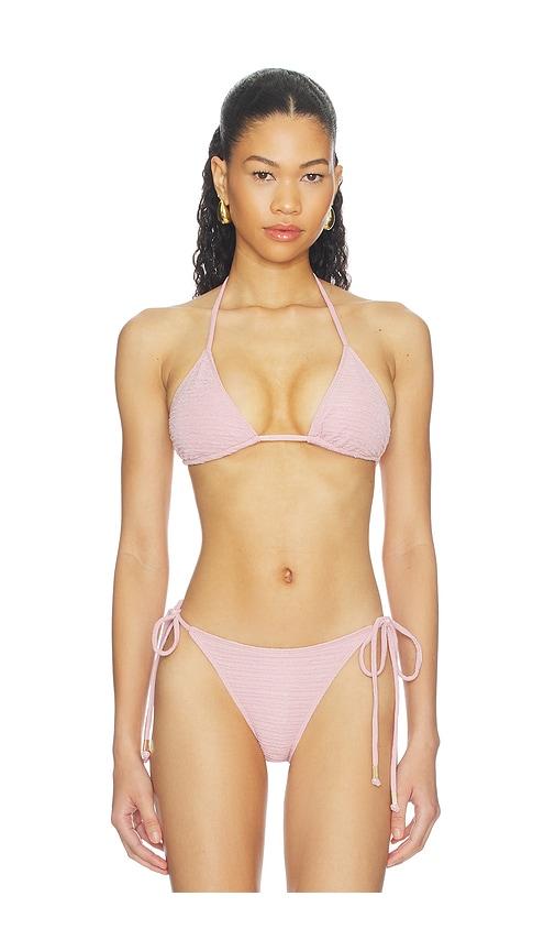 juillet hollis bikini top in pink. - size l (also in m, s, xs)
