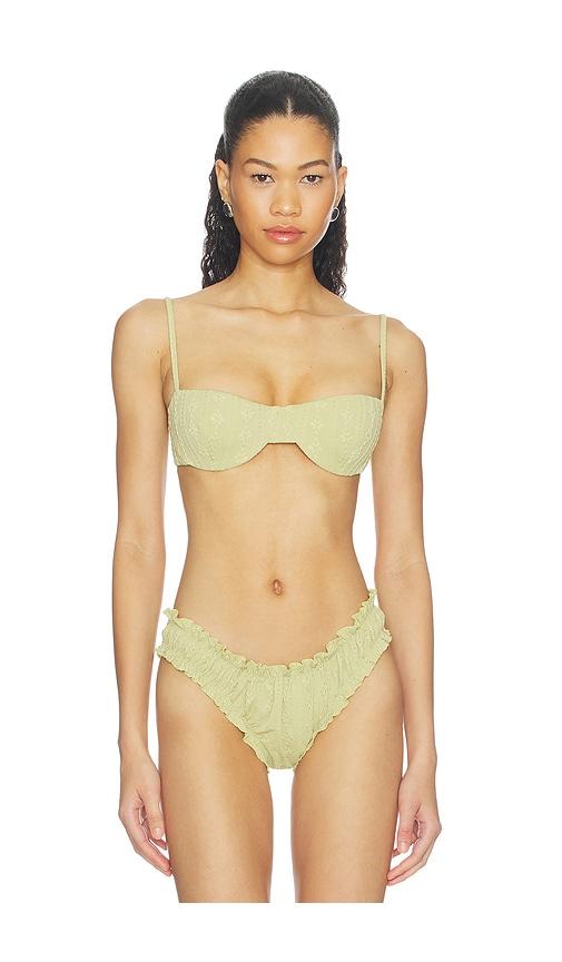 juillet ingrid bikini top in green. - size l (also in s, m)