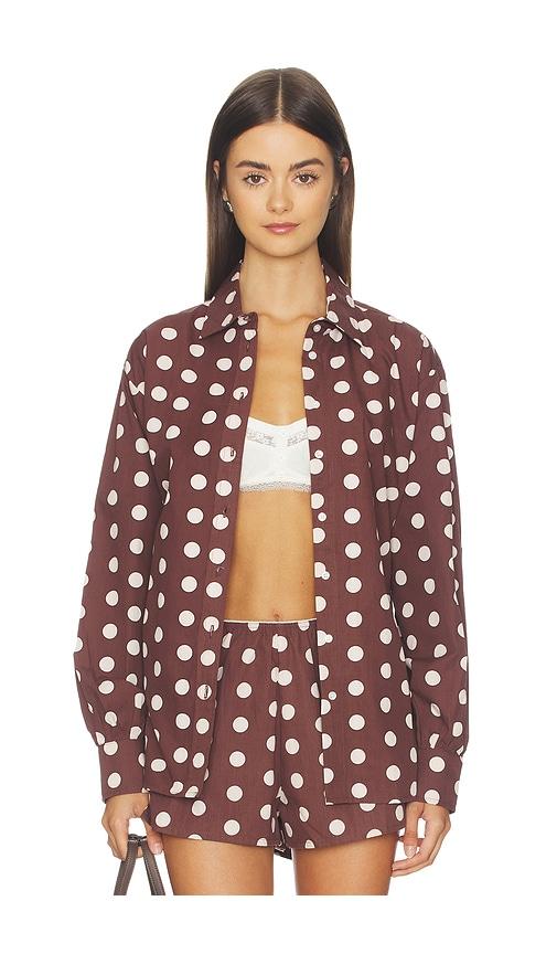 juillet josephine shirt in brown. - size l (also in s, xl)
