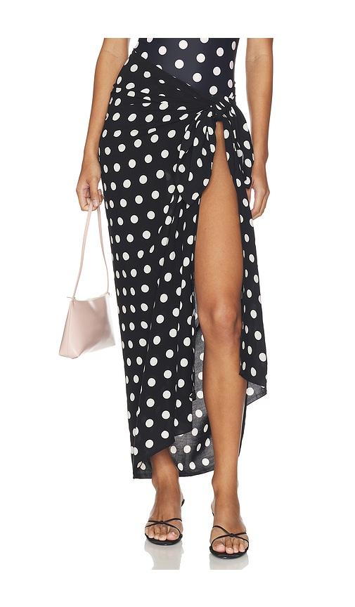 juillet paiges pareo skirt in black,white.