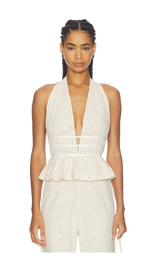 juillet violet halter top in beige. - size l (also in xs, s, m)