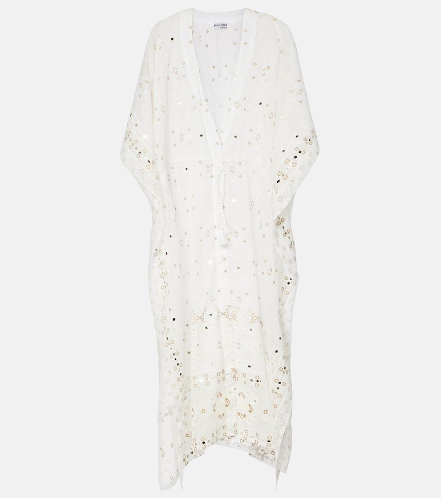 juliet dunn embroidered cotton kaftan