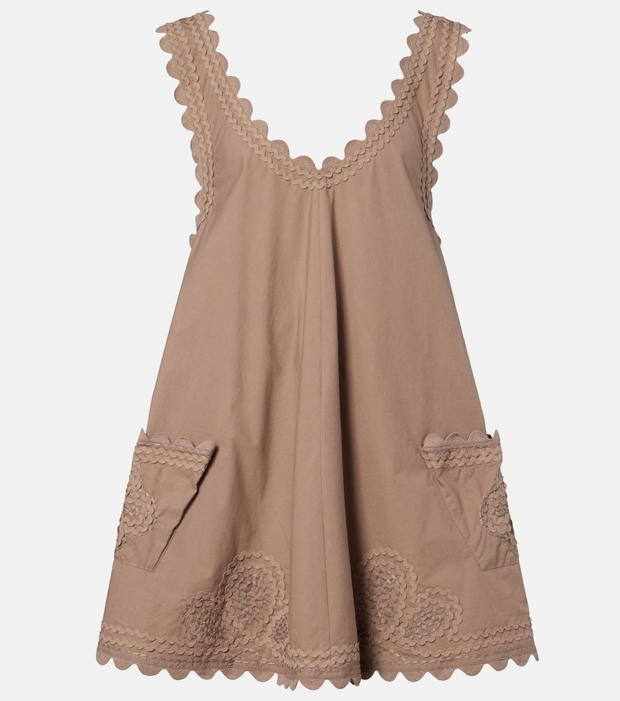 juliet dunn embroidered cotton minidress