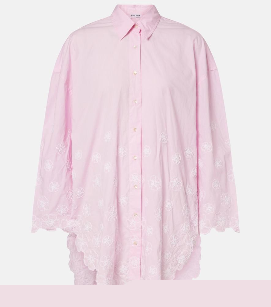 juliet dunn embroidered cotton poplin shirt