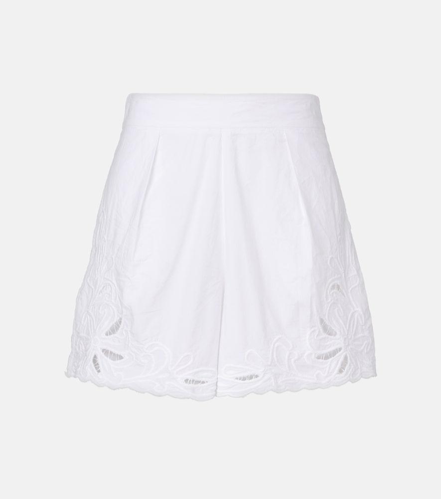 juliet dunn embroidered cotton poplin shorts