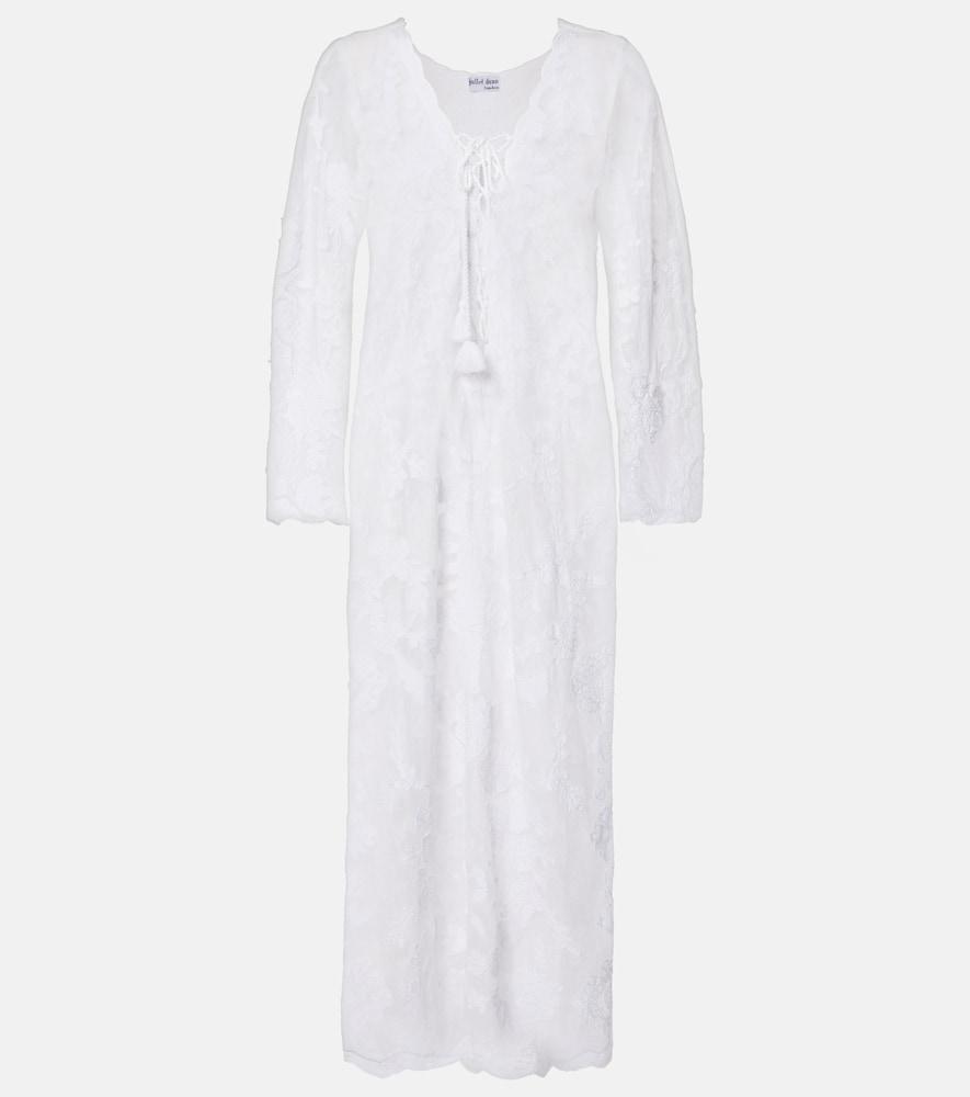juliet dunn embroidered sheer cotton kaftan