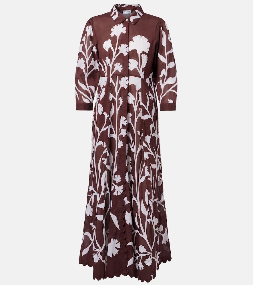 juliet dunn printed cotton midi dress