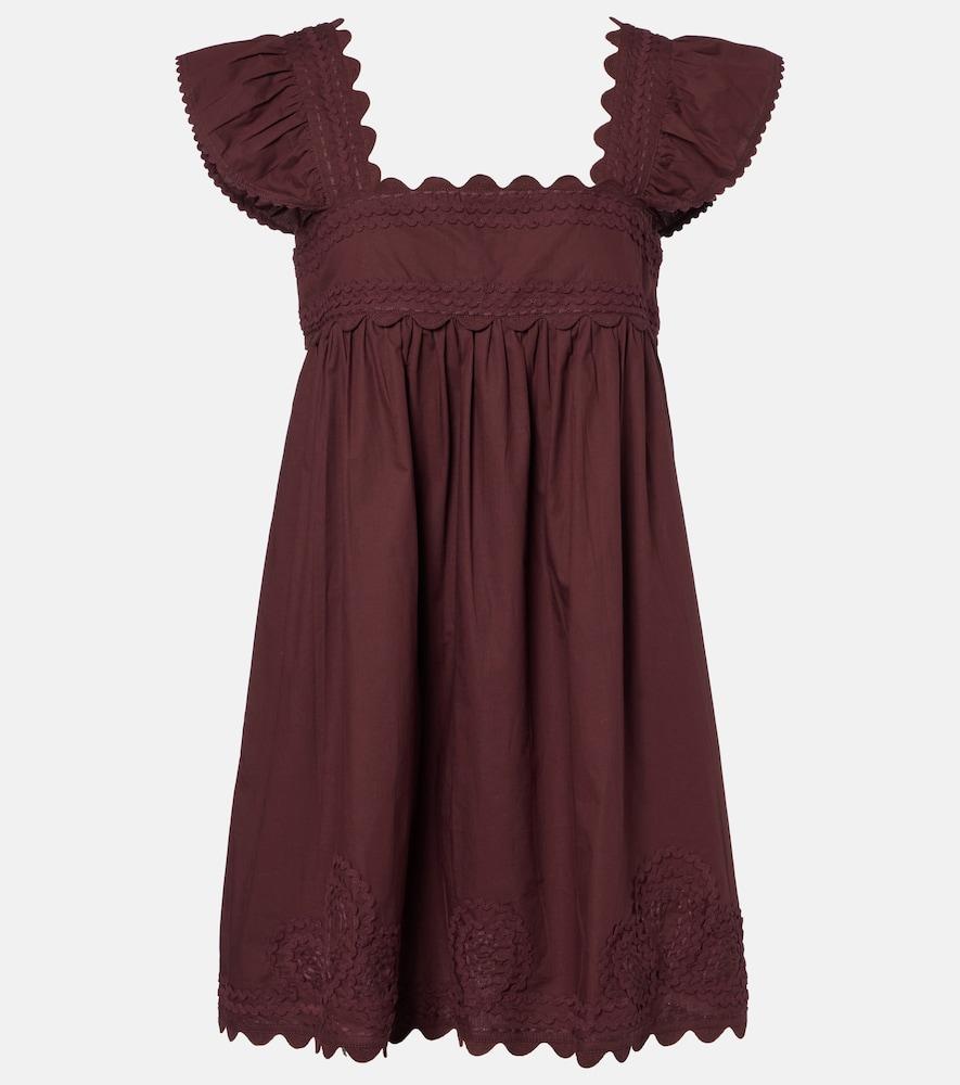 juliet dunn scalloped cotton poplin minidress