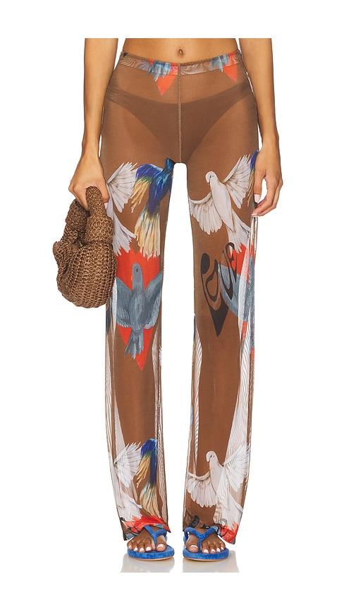 juliet johnstone mesh pant in brown. - size l (also in xs)