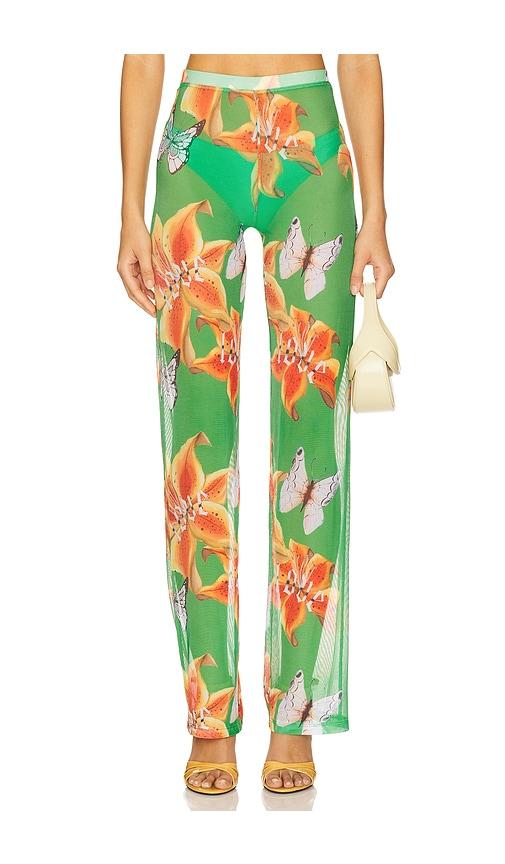 juliet johnstone mesh pant in green. - size s (also in xs)